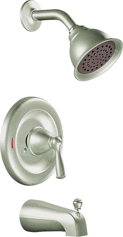 Banbury Tub / Shower Faucet Handle, Spout & Showerhead, Brushed Nickel