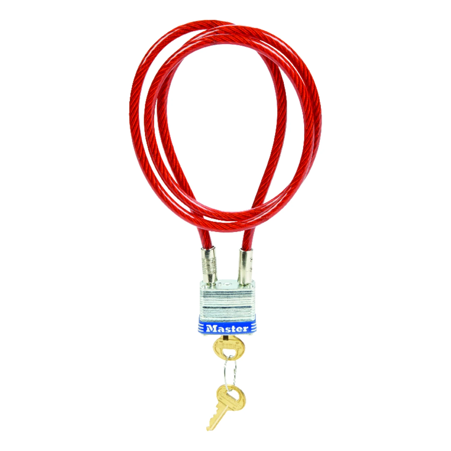 1-1/8 In. 4-Pin Tumbler Padlock With 36-In. Vinyl Coated Cable