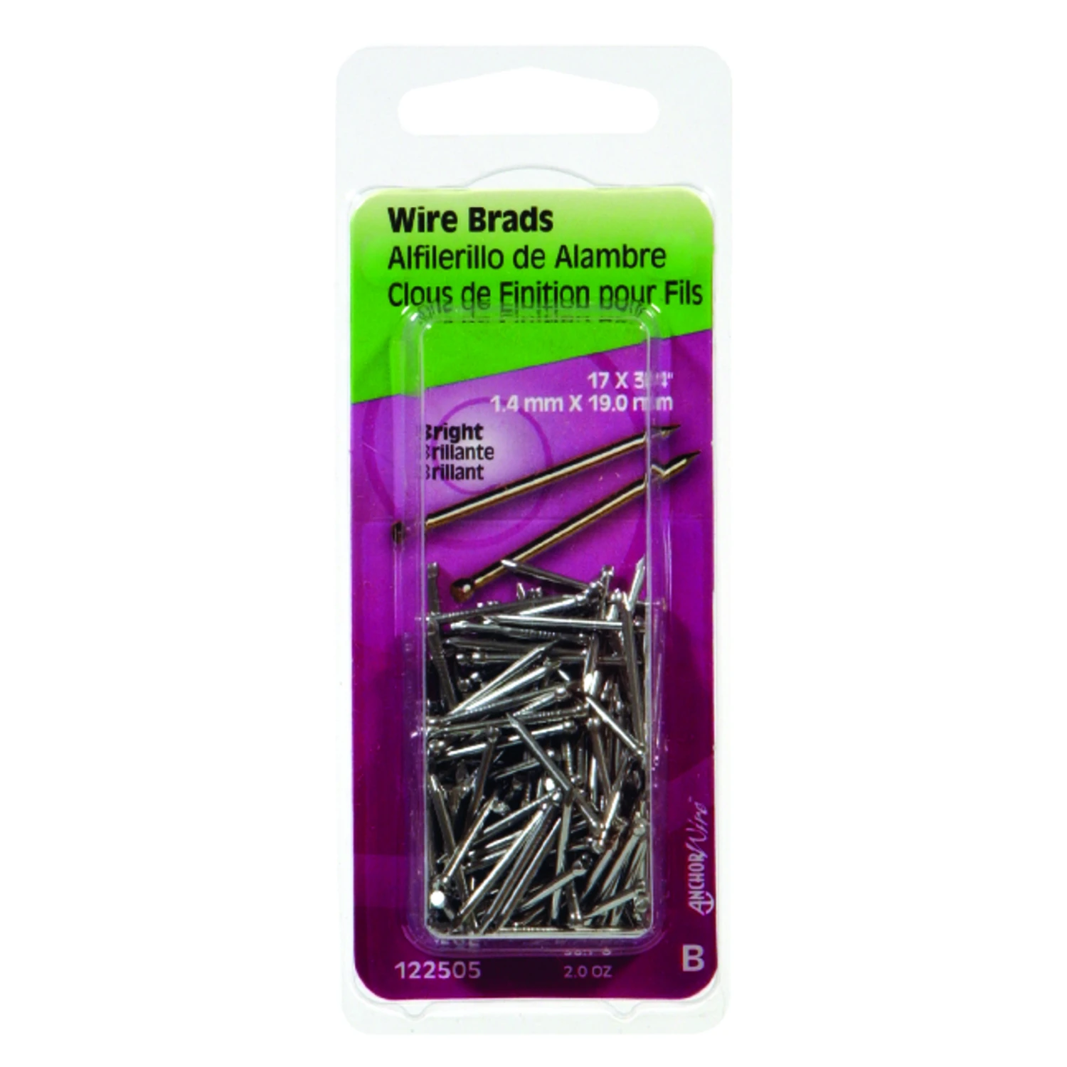 Wire Brads, Bright, 3/4-In. x 17, 2-oz.