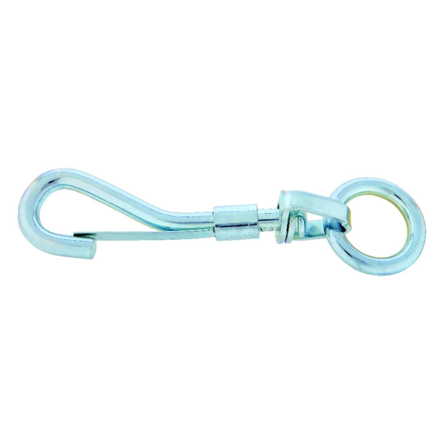 Swivel Spring Snap, Round Eye, Zinc Finish, 3/4-In.