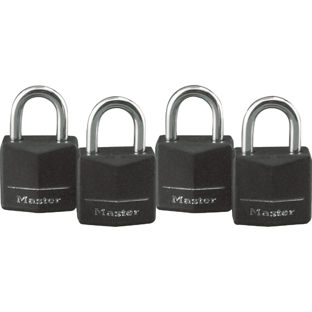 Solid-Brass Keyed Padlocks, Vinyl Cover & Keyhead, 4-Pack, 3/4-In.
