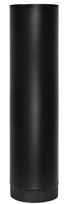 Stove Pipe, Black, 24 Gauge, 5 x 24 In.