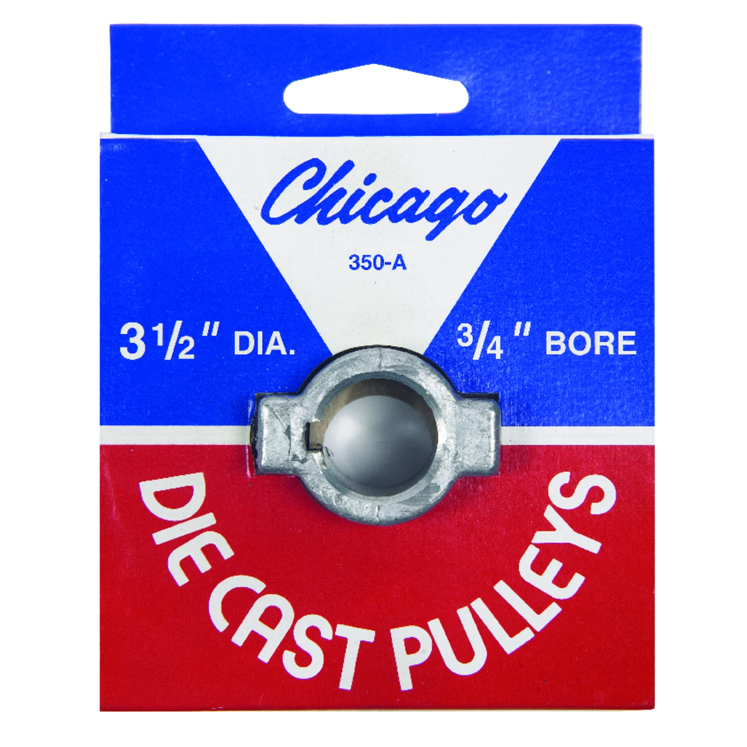 V-Groove Die-Cast Pulley, 3/4 Bore x 3.5 In. Dia.