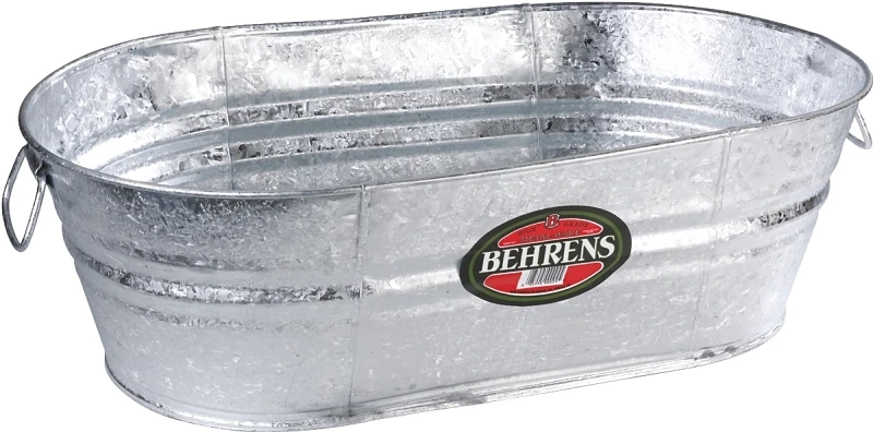 Oval Tub, Weather & Rust Resistant Steel, 10.5-Gals.