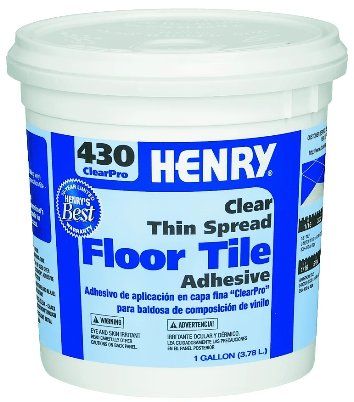 430 Thin-Spread Floor Tile Adhesive, Clear, 1-Gal.