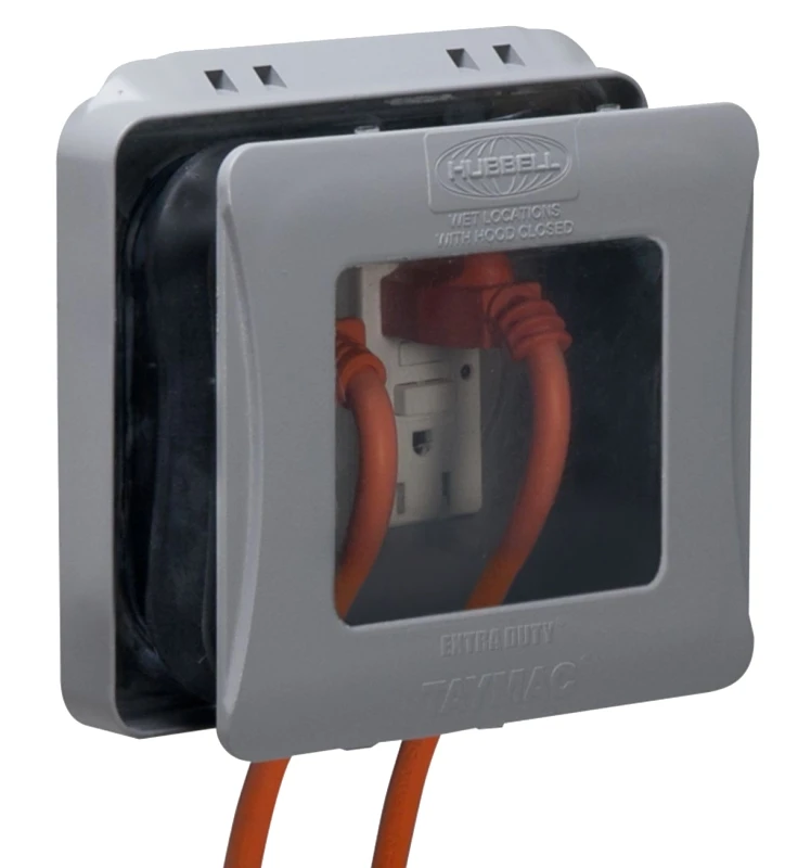 Outlet Cover, 2 Gang, Expandable, Gray