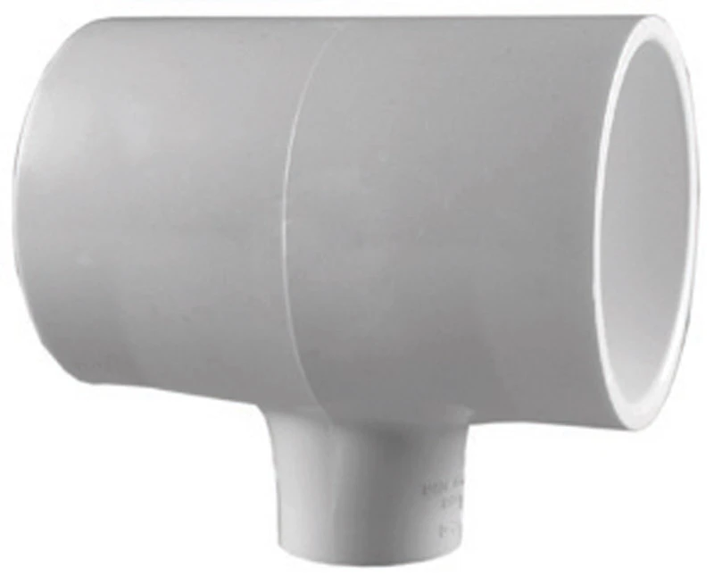 Schedule 40 PVC Reducing Tee, White, 1-1/2 x 1-1/2 x 3/4 In., Slip x Slip x Slip