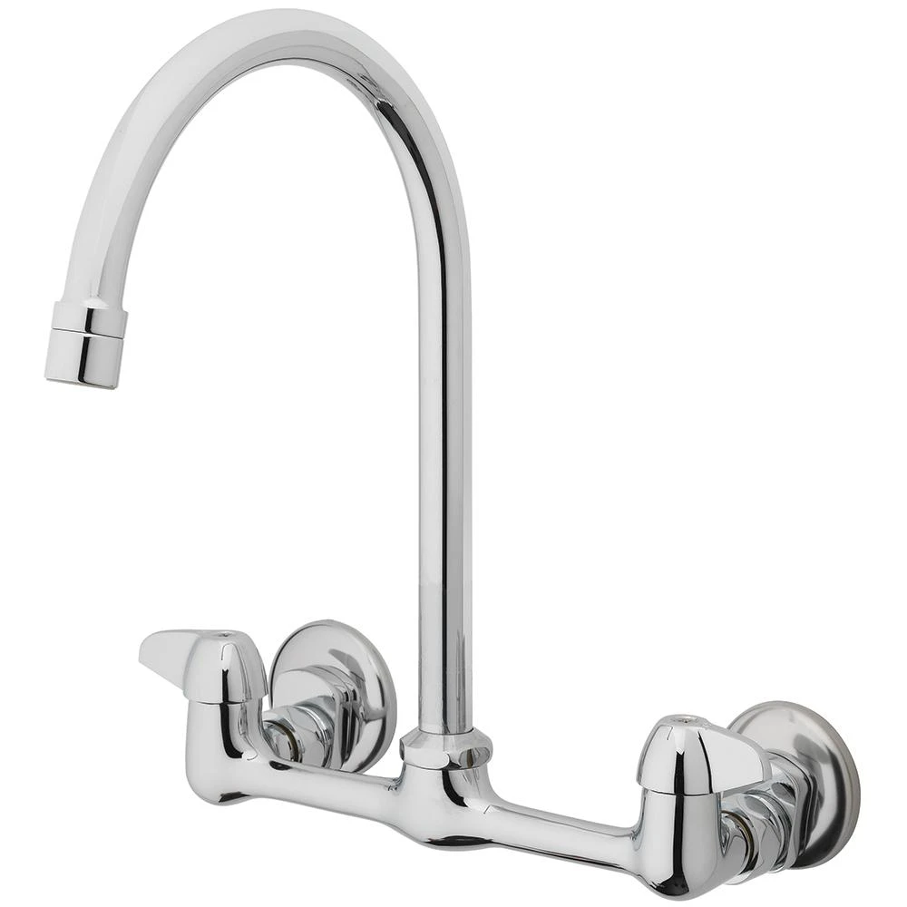 Wall-Mount Kitchen Faucet, High-Arc, Chrome-Plated