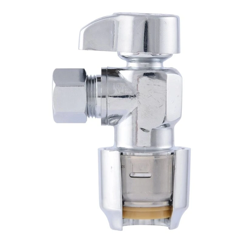 Push-Fit Compression Angle Stop, Lead-Free, 1/2 In. x 3/8 In.