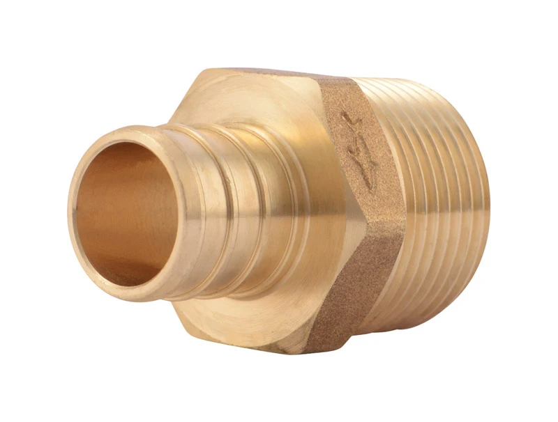 PEX Pipe Insert Adapters, 3/4 In. Brass Barb x 3/4 In. Brass MPT, 10-Pk.