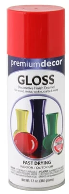 Premium Decor Spray Paint, Hot Red Gloss, 12 oz.