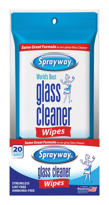 Glass Cleaner Wipes, 20-Ct.