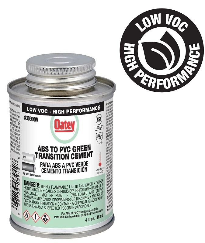 Transition Joint Pipe Cement, Green, Medium Bodied,4 oz.