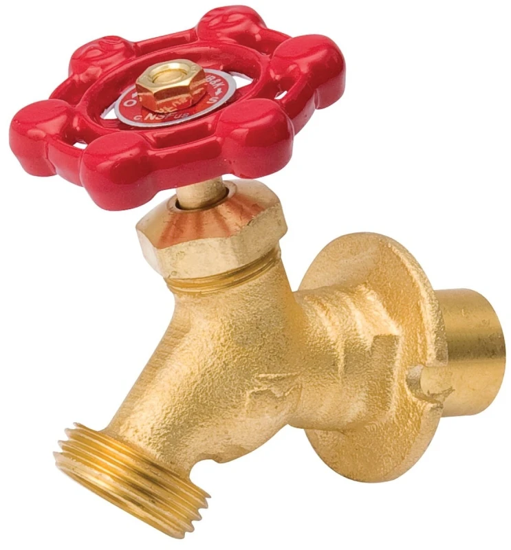 Sillcock, Solder, Brass, 1/2 & 3/4 x 3/4 In. Hose
