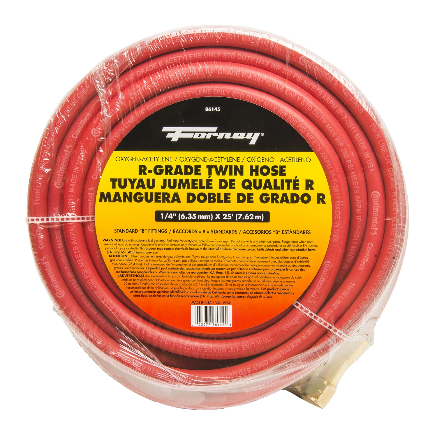 Oxygen Acetylene Welding Twin Hose, Premium, 1/4-In. x 25-Ft.