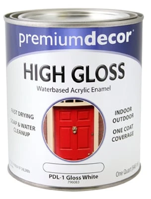 Premium Decor Enamel Paint, White Gloss, Qt.
