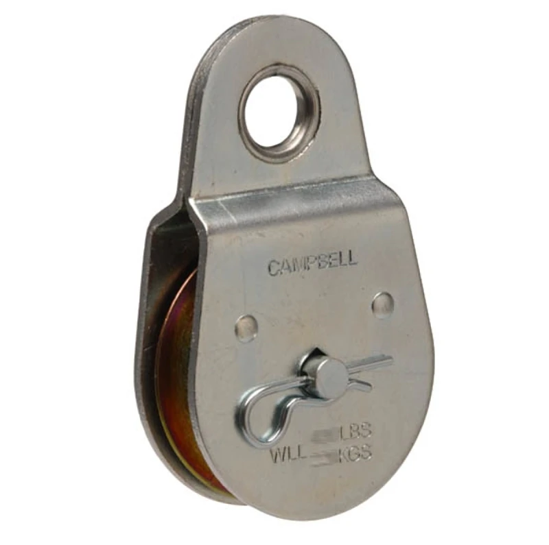 Fixed Eye Pulley, Single Sheave, Steel, 3-In.