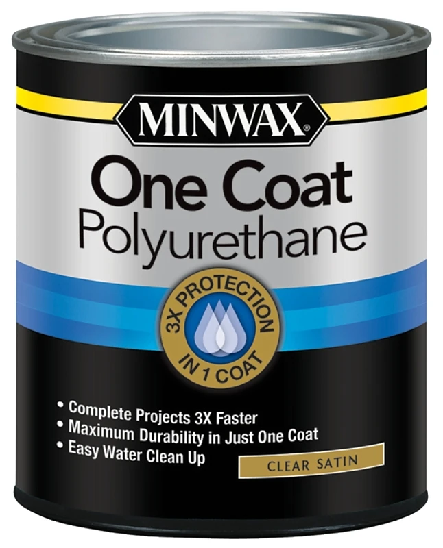 One Coat Polyurethane Finish, Crystal Clear Satin, Qt.