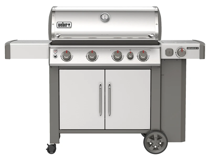 Genesis II S-435 4-Burner LP Gas Grill, 48,000-BTUs + Side & Sear Burners, Stainless Steel