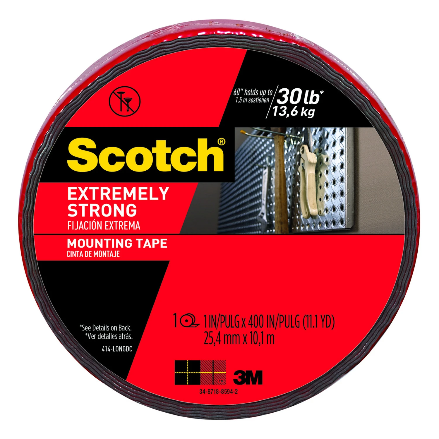 Extreme Mounting Tape, Double-Sided, 1 In. x 33.3 Ft.
