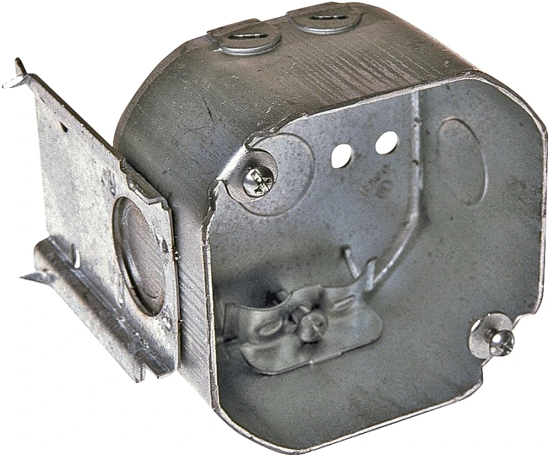 Octagon Electrical Box, Steel, 2-1/8 x 4 In. Square