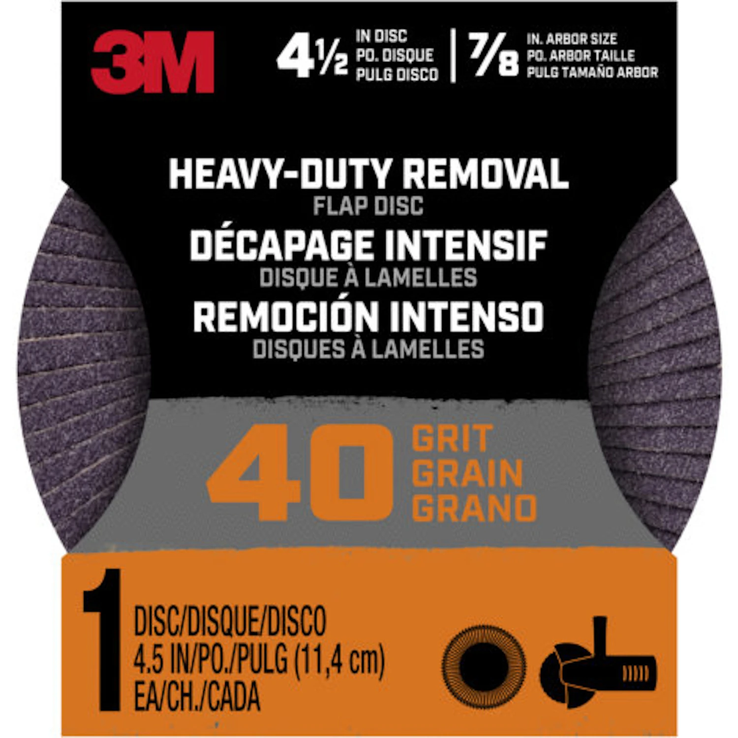 Flap Discs, Heavy-Duty, 40-Grit, 4.5 In.