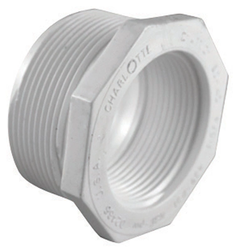 Schedule 40 PVC Pressure Reducer Bushing, White, 2 x 1-1/2 In.