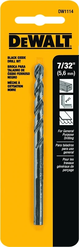 Black Oxide Drill Bit, 7/32 In.