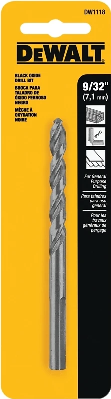 Black Oxide Drill Bit, 9/32 In.