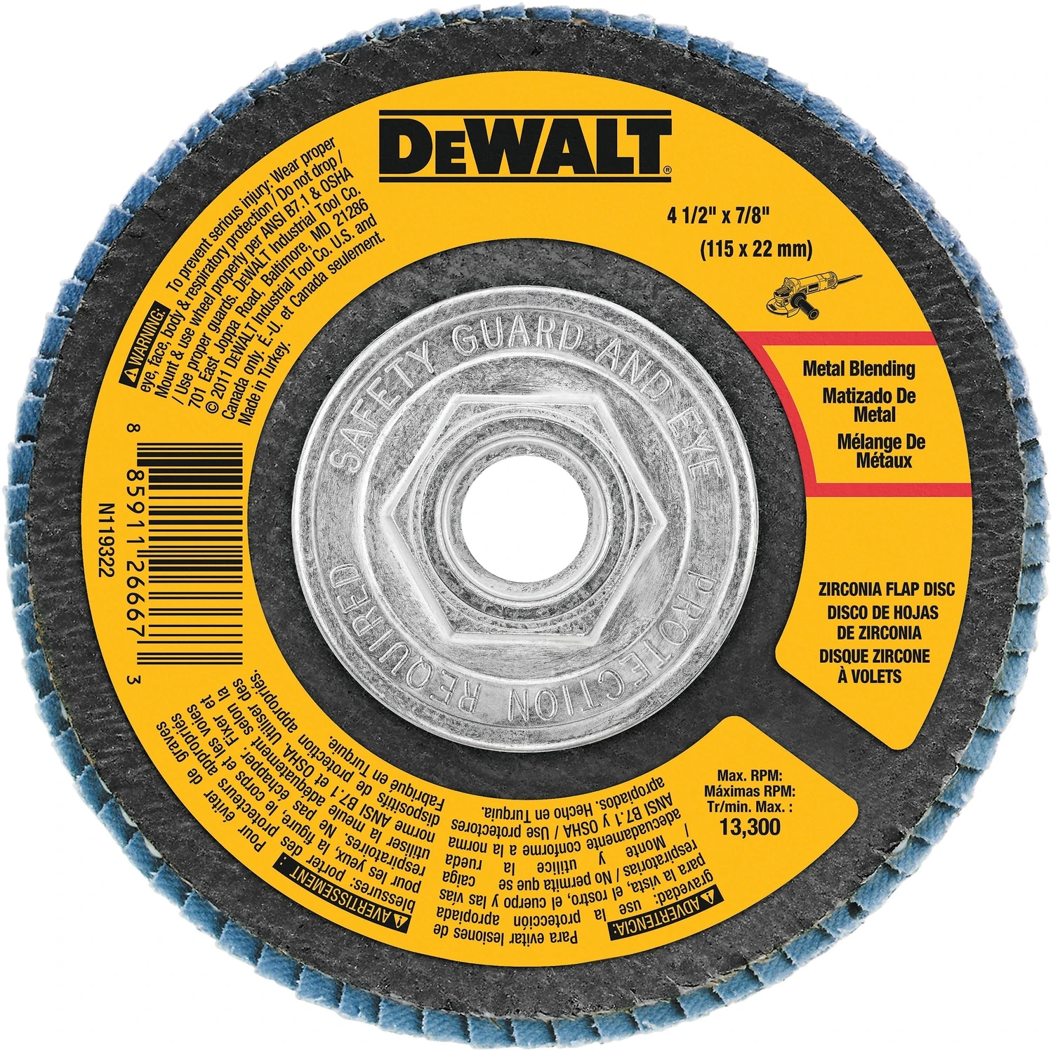 T29 Flap Disc, 60-Grit, 4-1/2 x 7/8 In.