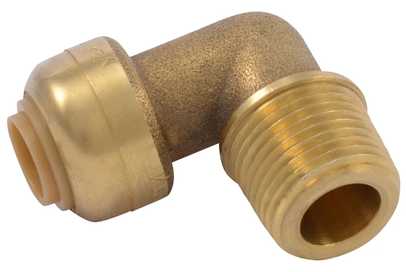 1/4 x 3/8 In. Male Iron Pipe Push-Fit Dishwasher Elbow