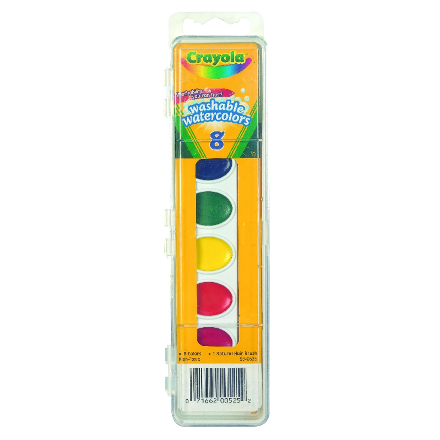 Washable Watercolors, Basic Colors, 8-Pack