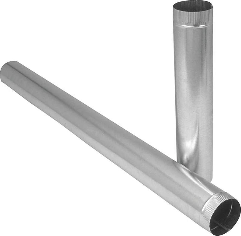 Perimeter Furnace Pipe, 28 Gauge Galvanized, 8 x 60 In.