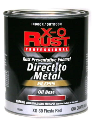 Premium Ant-Rust Oil-Base Enamel, Fiesta Red Gloss, 1-Qt.