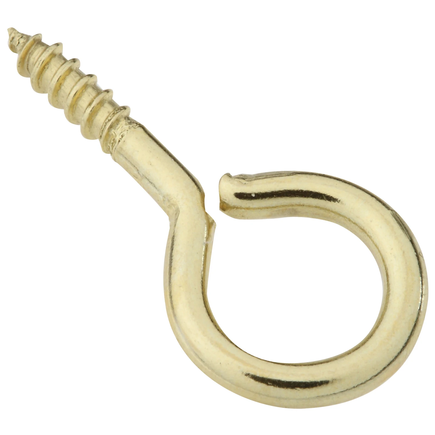 Screw Eye, Large, Brass, 1-3/16 In., #12, 5-Pk.