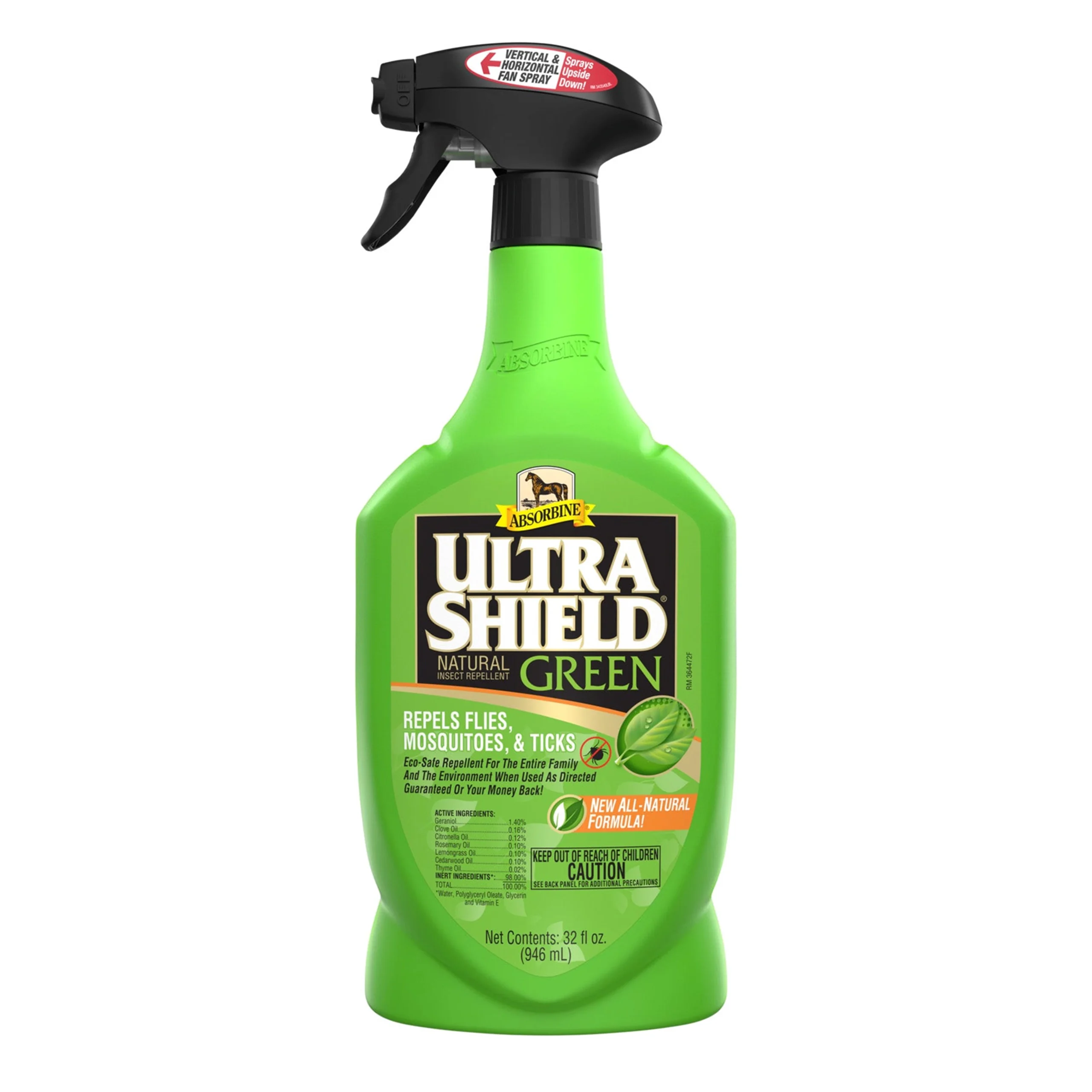UltraShield Green Natural Fly Repellent For Horses, 32-oz.