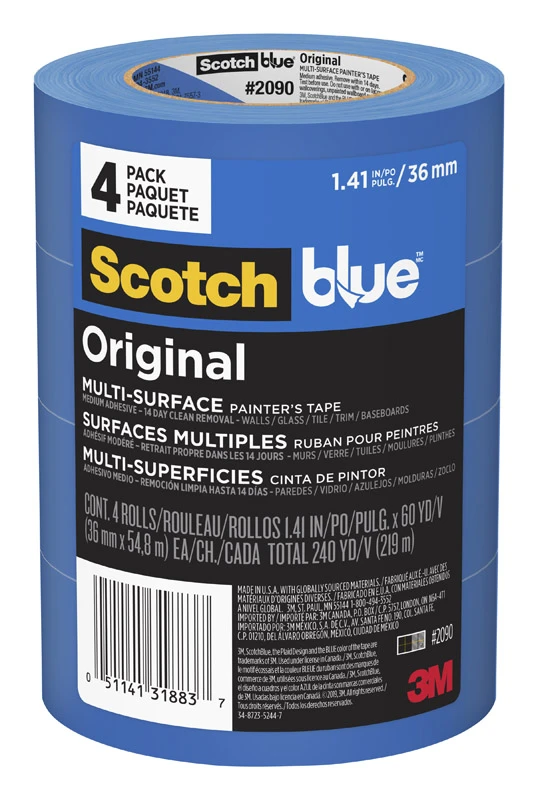 Blue Painters Tape, 1.41 In. x 60 Yd., 4-Pk.