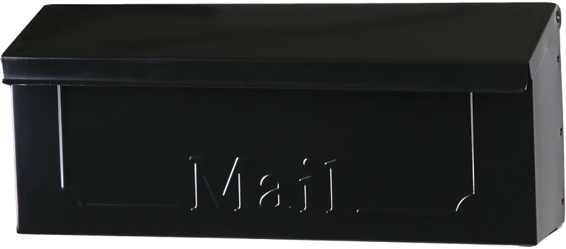 Townhouse Wall-Mount Mailbox, Small Horizontal, Black Steel