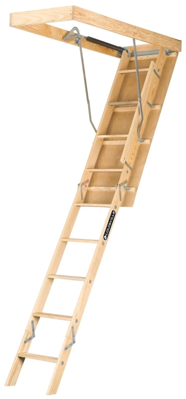 Attic Ladder, Wood, Type I, Limit 250-Lbs., 8-Ft. 9-In.
