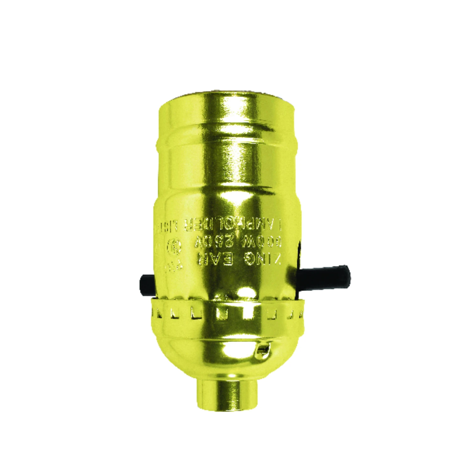 Lamp Push Through Socket, Medium Base, Brass, 660-Watt, 250-Volt