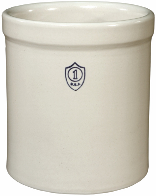 Crock Bristol, White, 1-Gal.