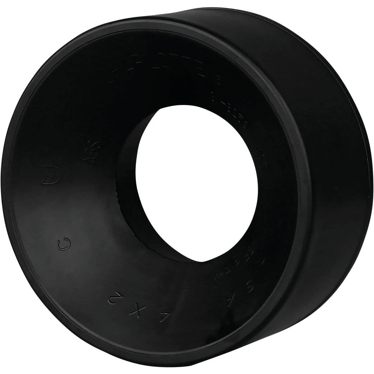 ABS/DWV Reducing Bushing, 4 x 2 In., Spigot x Hub