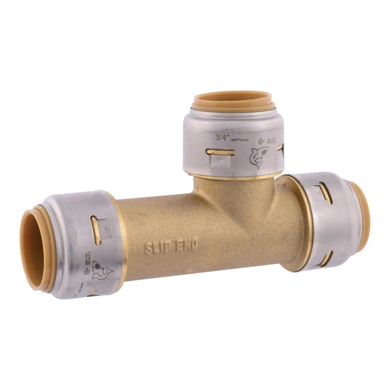 3/4 x 3/4 x 3/4 In. Slip Push-Fit Pipe Tee, Lead Free