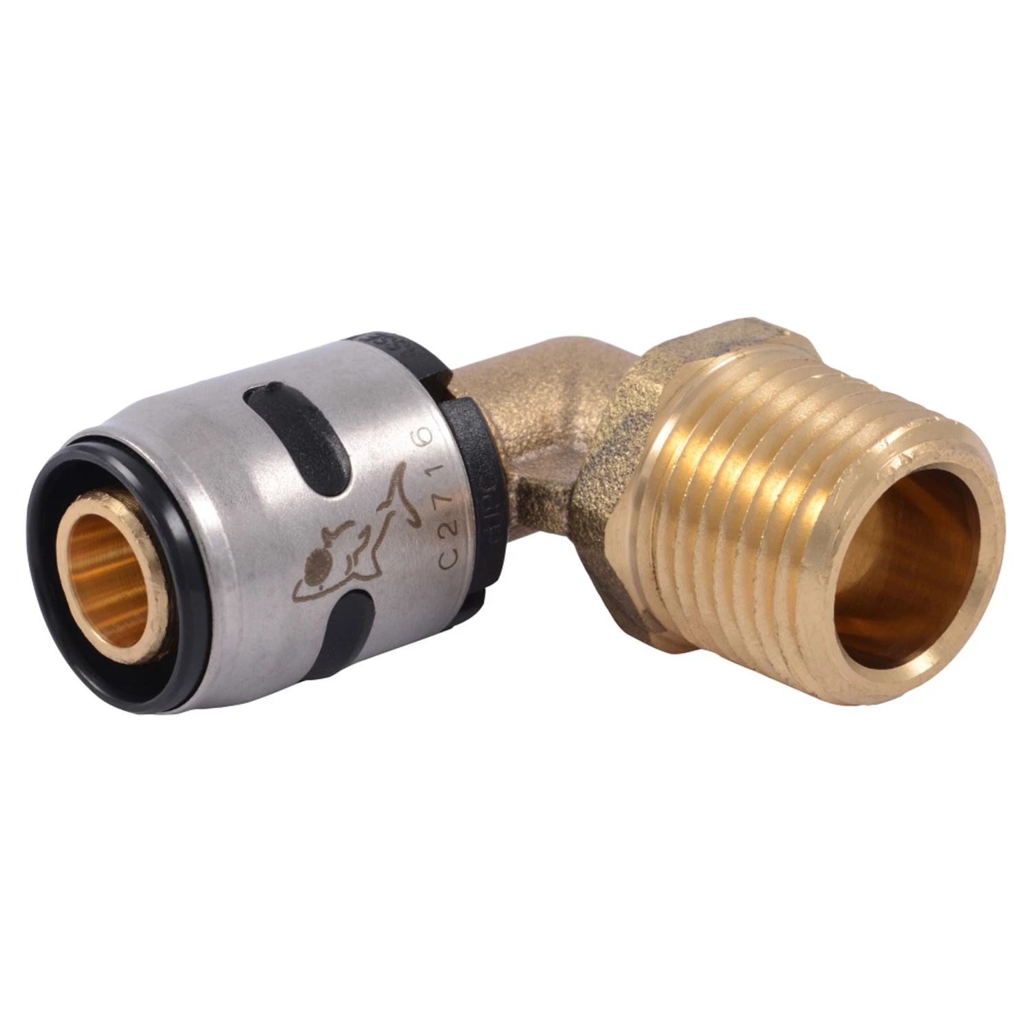PEX Evopex Push To Connect Pipe Elbow, 1/2 Push Pipe x 1/2 MPT