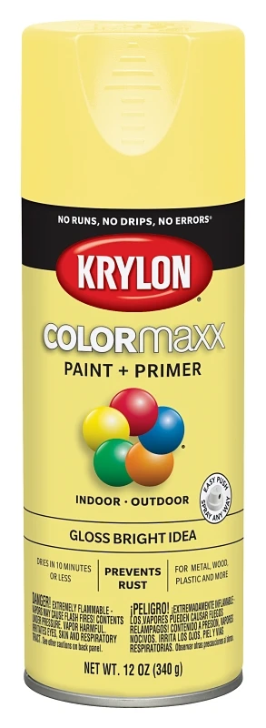COLORmaxx Spray Paint + Primer, Gloss Bright Idea, 12-oz.