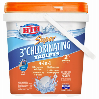 Super Tablet Chlorinating Chemicals 15 Lbs - 3 In. Tablets For Pool Care