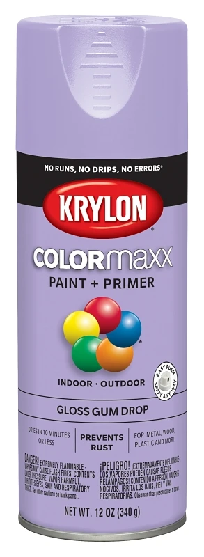 COLORmaxx Spray Paint + Primer, Gloss Gumdrop, 12-oz.