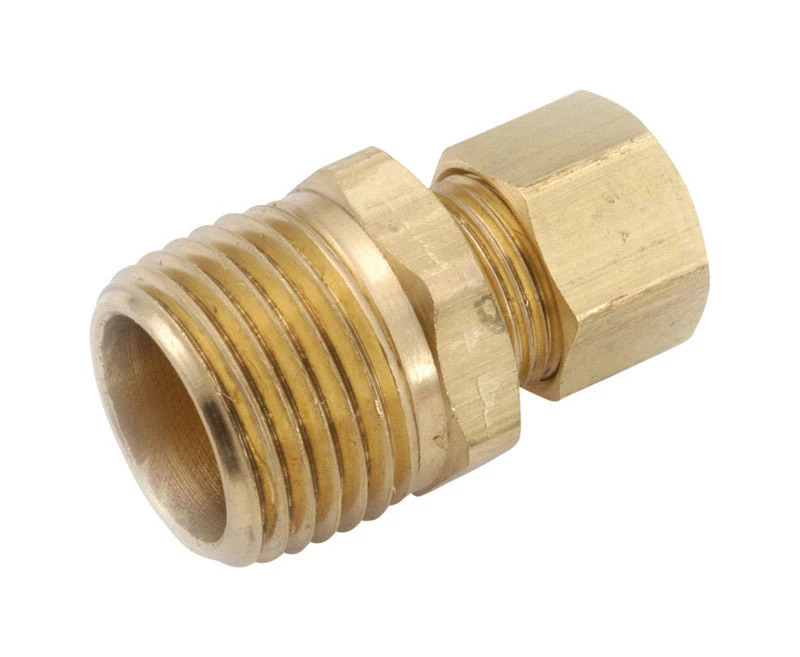 Compression Fitting, Connector, Lead Free, 1/4 Compression x 1/4 In. MPT