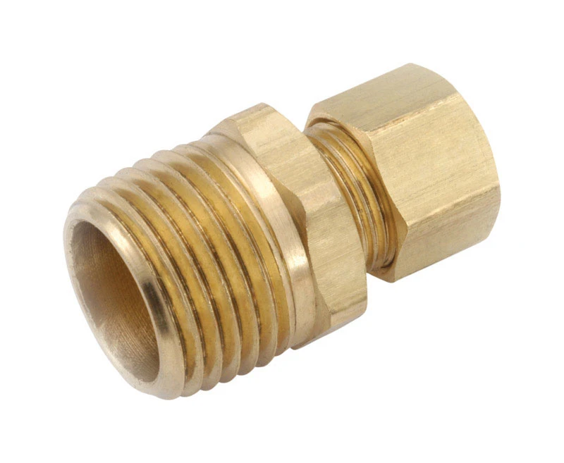 Brass Compression Connector, Lead Free, 1/4 x 1/8 In. MPT