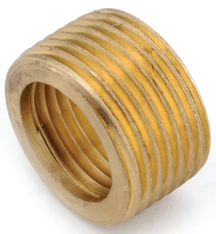 Pipe Fitting, Barstock Face Bushing, Lead Free Brass, 1/2 x 3/8 In.